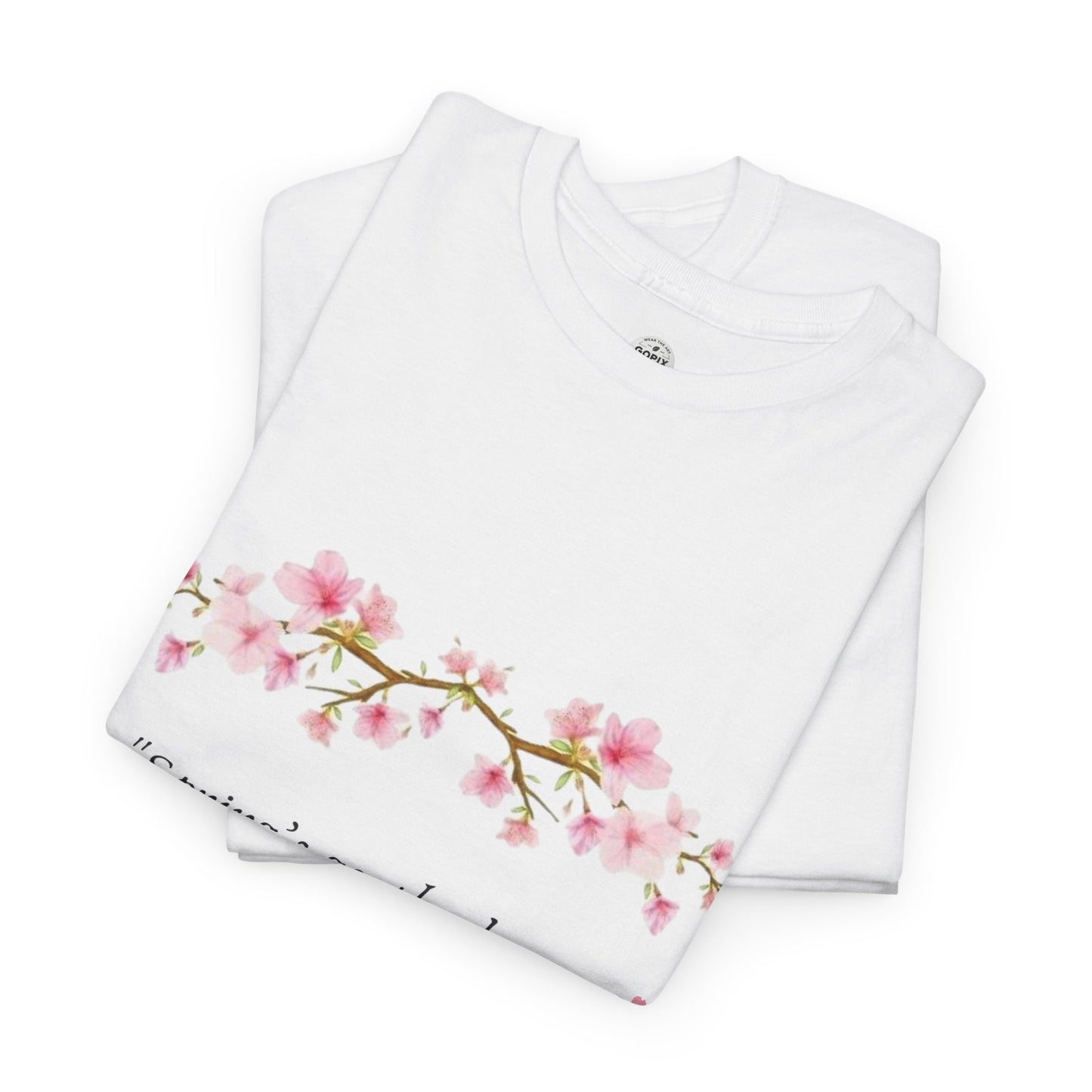 "Romantic Cherry Blossom T-Shirt for Couples – Pink & White Spring Love