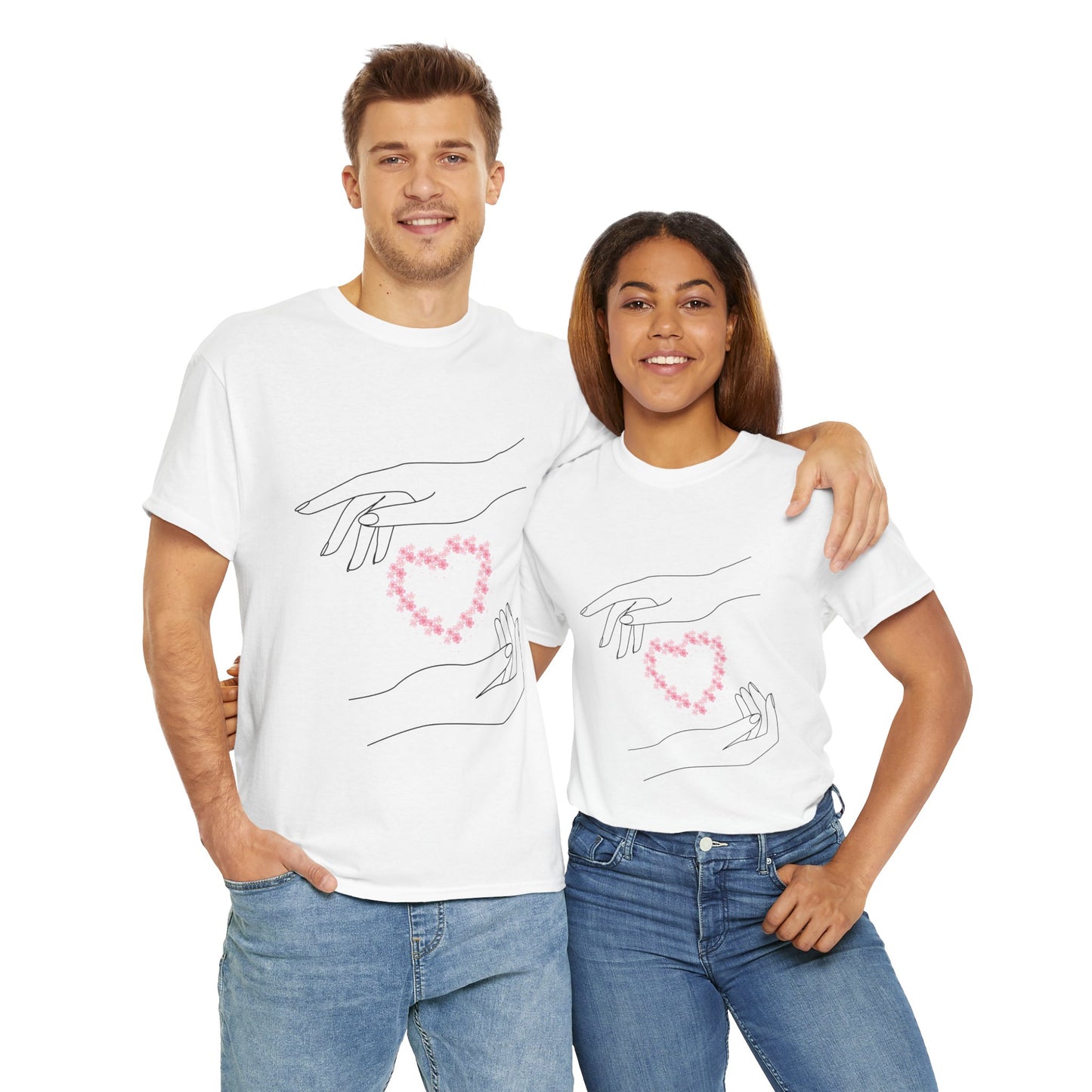 White & Light Pink Cherry Blossom Love T-Shirt – Valentine’s Day & National Cherry Blossom Day Special