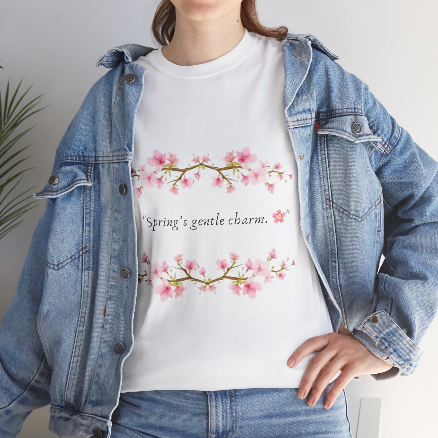 "Romantic Cherry Blossom T-Shirt for Couples – Pink & White Spring Love