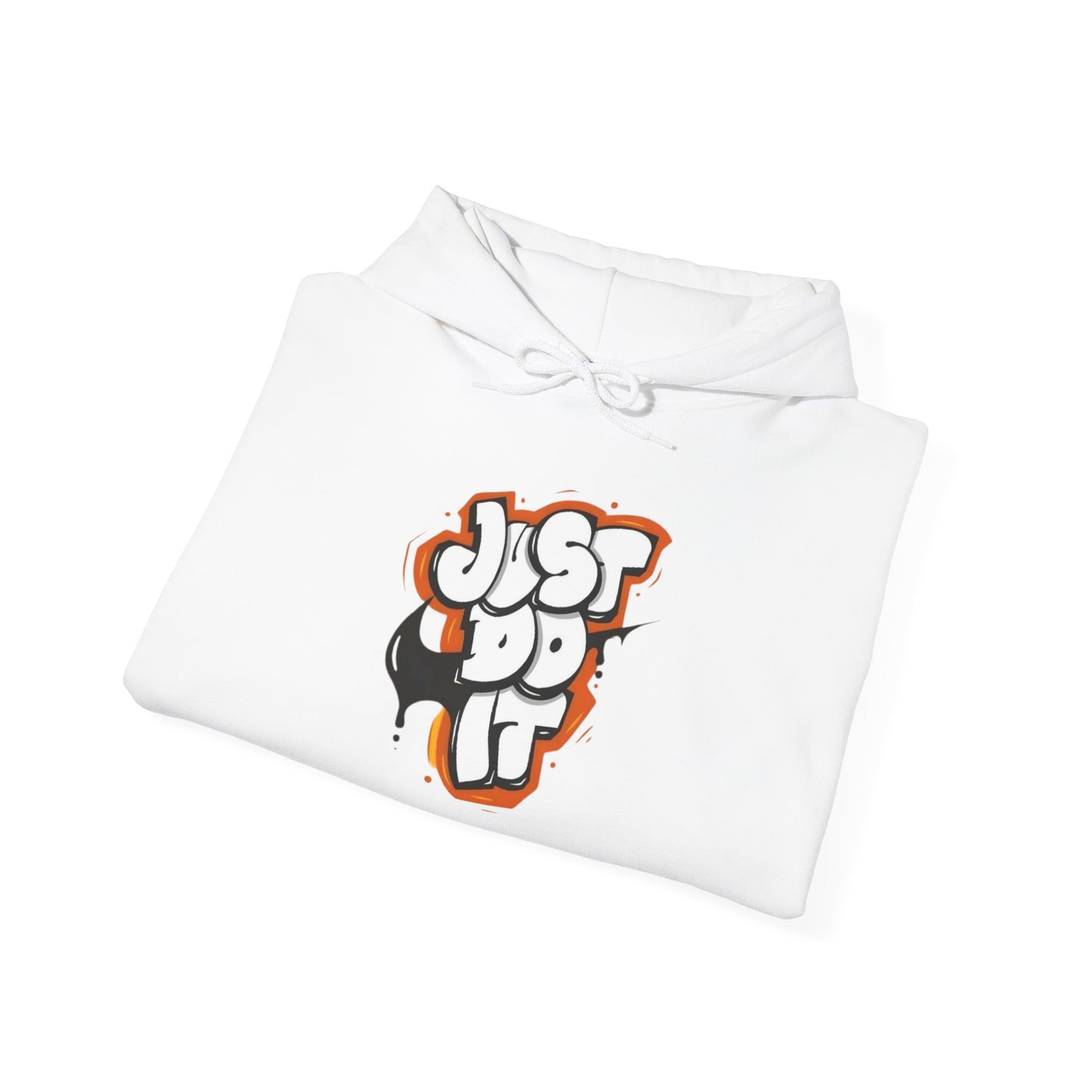 White Graffiti "Just Do It" Hooded Sweatshirt