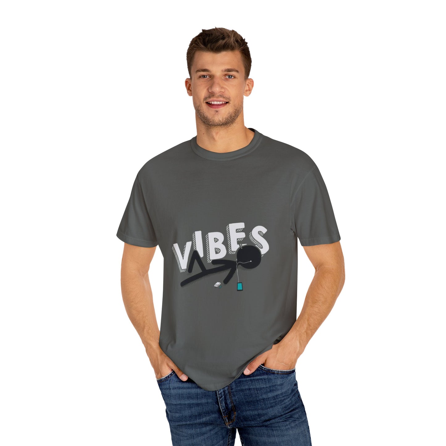 VIBES Graphic Unisex T-Shirt – Trendy Casual Wear-Pepper Color