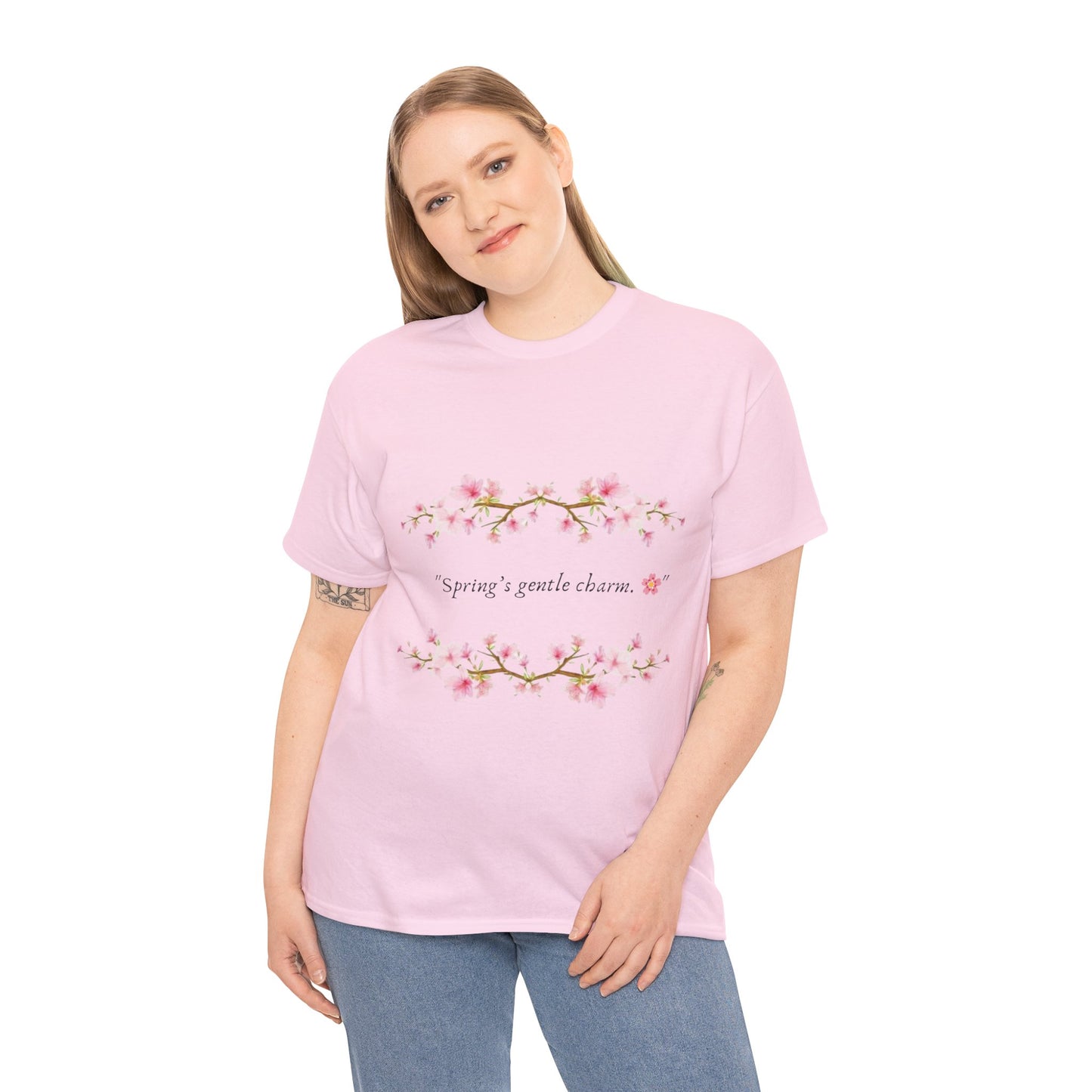 "Romantic Cherry Blossom T-Shirt for Couples – Pink & White Spring Love